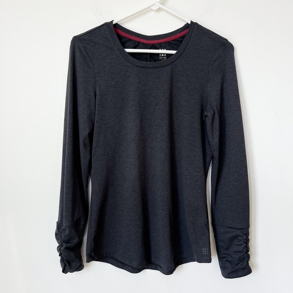 Title Nine Grace Long Sleeve Tee Charcoal Gray Womens Small Athletic UPF Outdoor - Picture 1 of 12